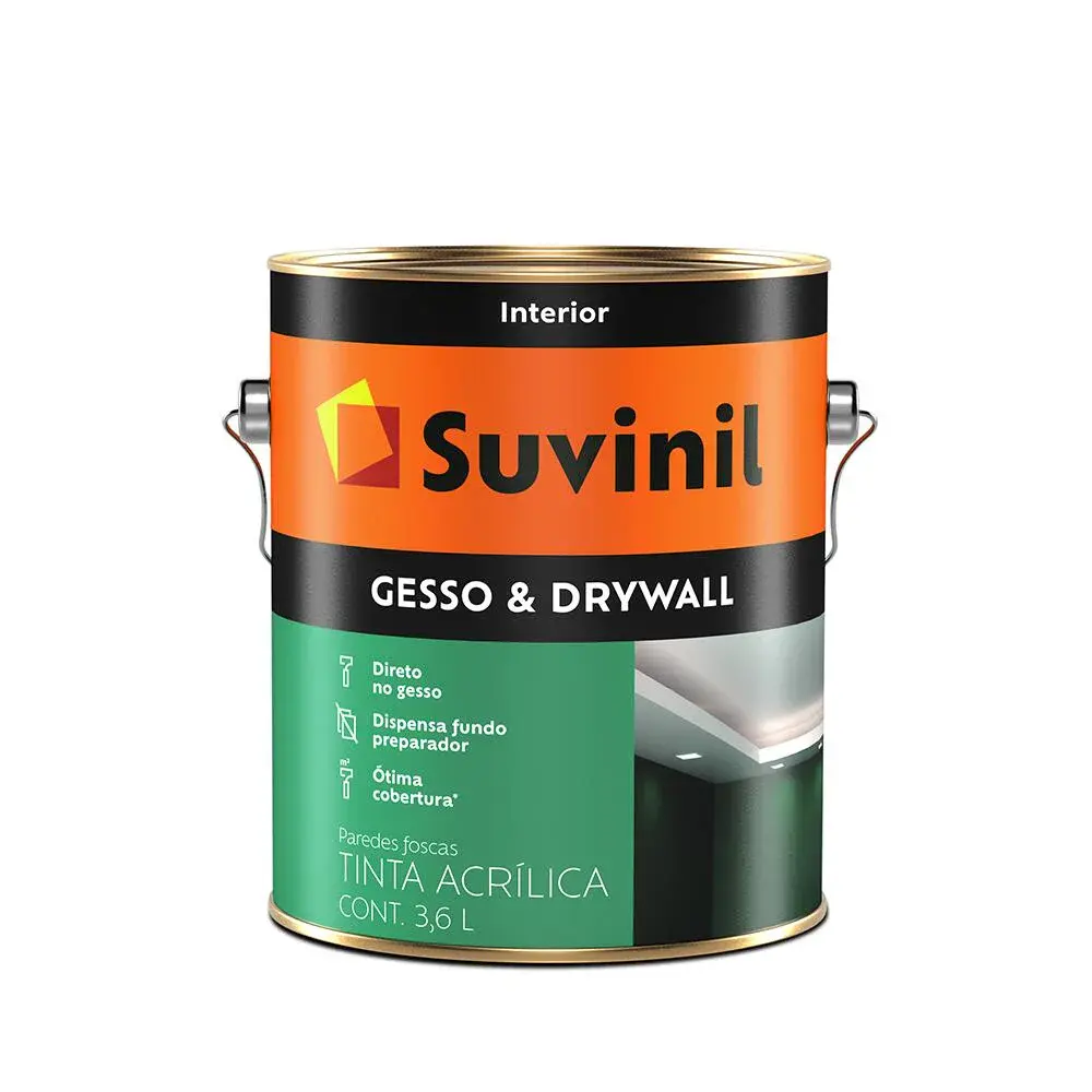 Tinta acrílica branca para gesso e drywall 3,6L Suvinil