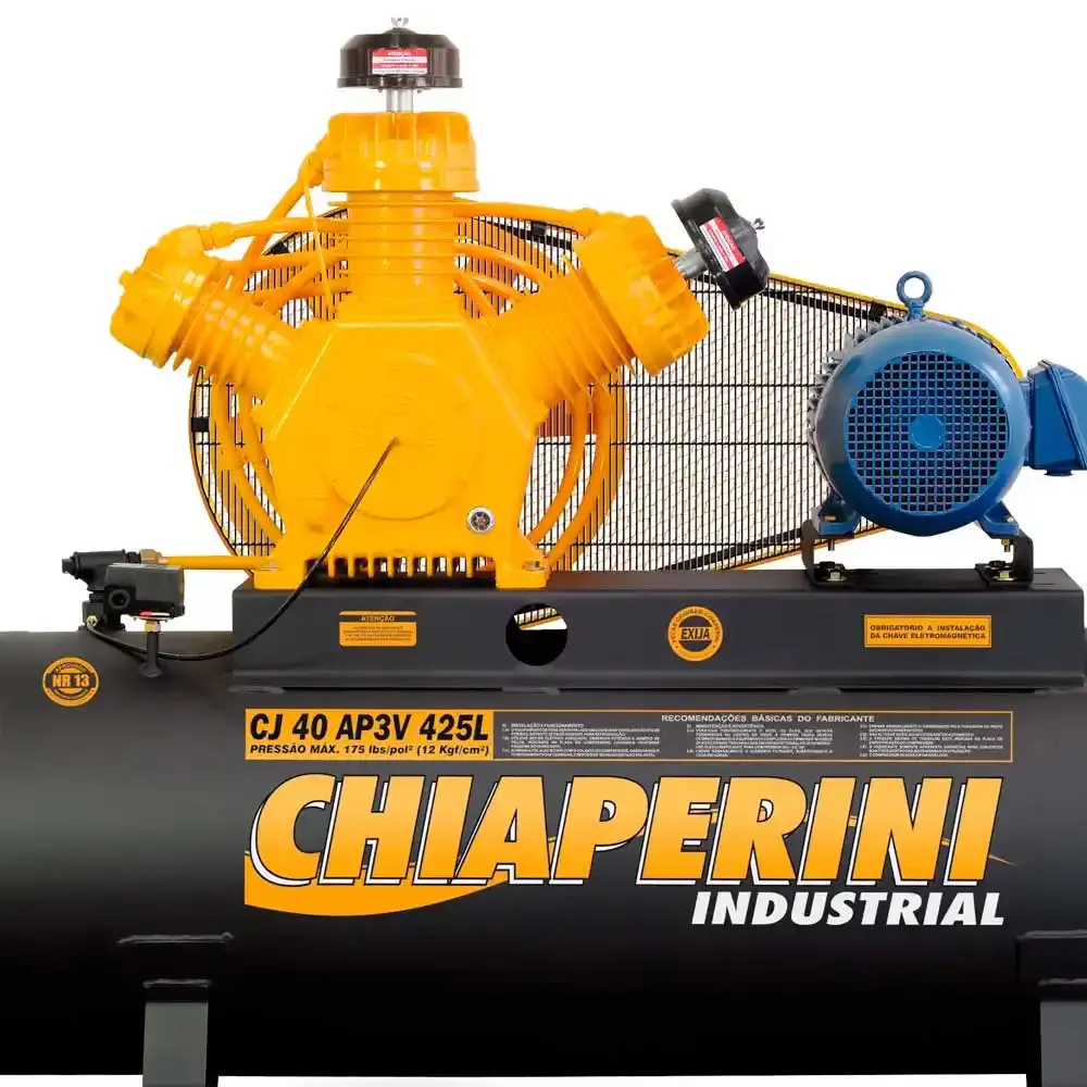 Compressor industrial 40 pés 10HP 425L 40AP3V RCH trifásico 748 Chiaperini — fotografia 3