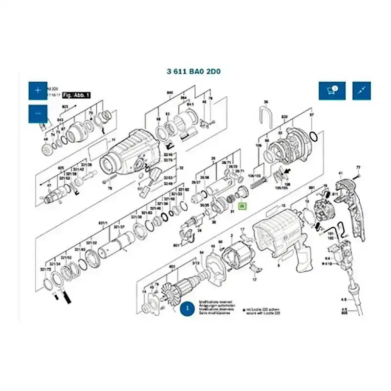 Engrenagem para martelete GBH 2-24D / GBH 2-24 1616328055 Bosch — fotografia 4