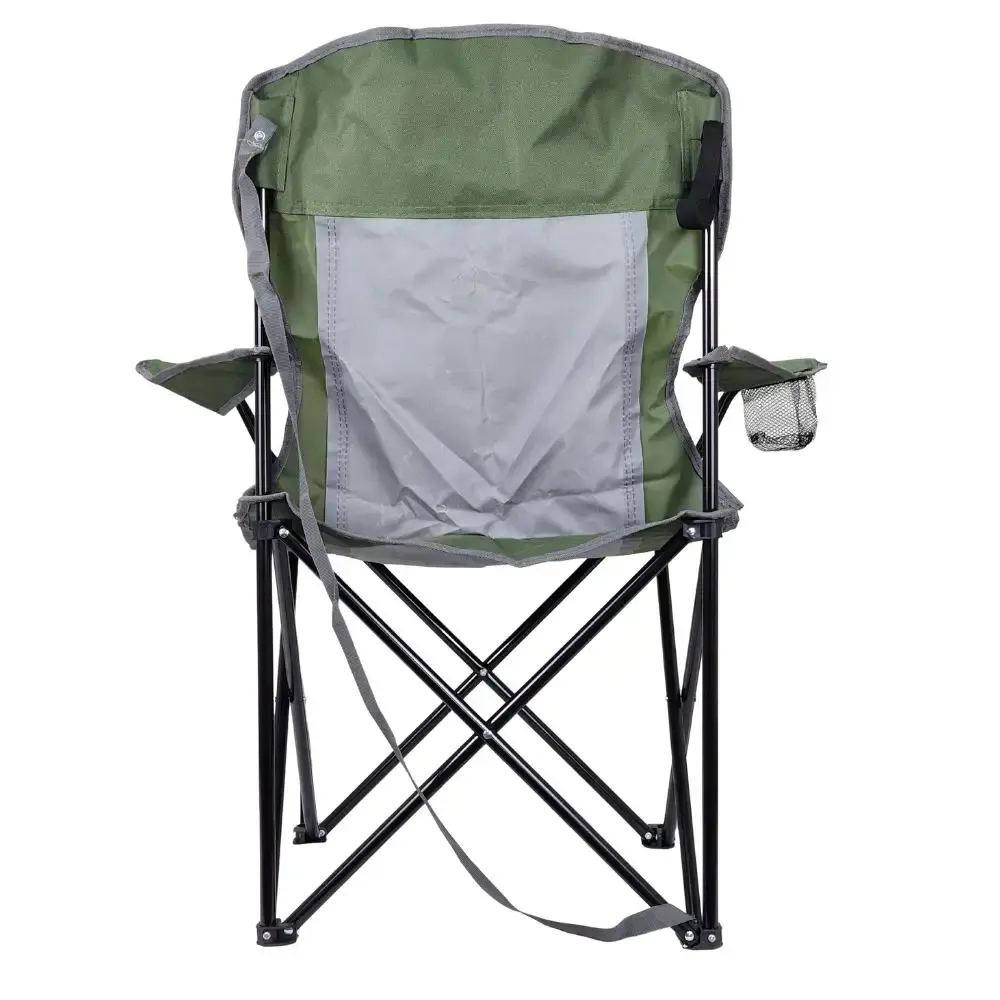 Cadeira Camping de Araguaia 120 kg com Braço e Porta Copo Verde ZELT — fotografia 5