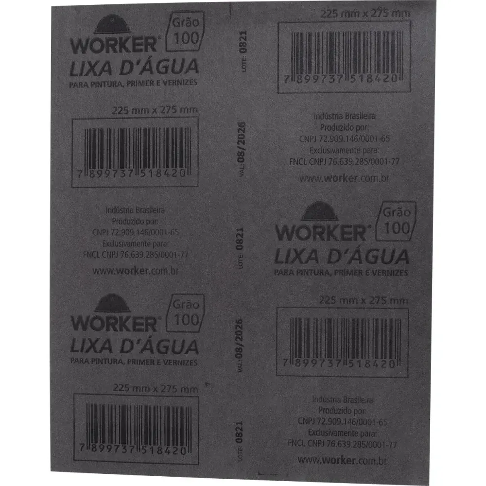 Lixa dágua grão 100 225MM x 275MM Worker — fotografia 3