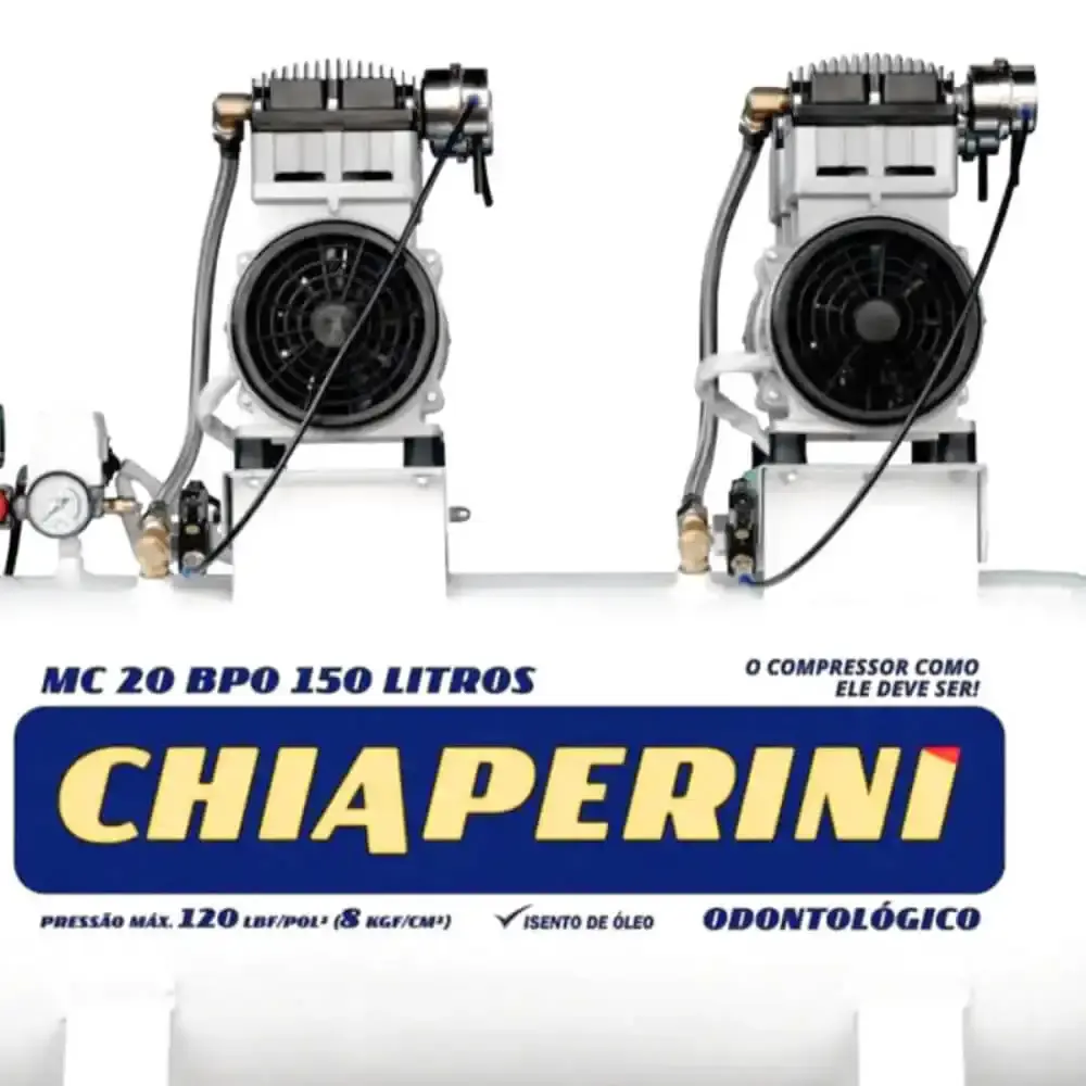 Compressor odontológico 20 pés 150 litros 220V MC20BPO Chiaperini 220 V — fotografia 4