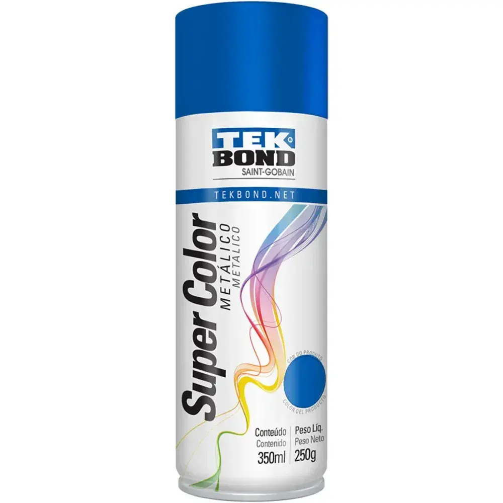 Tinta spray metálico Tekbond azul 350ML — fotografia 2