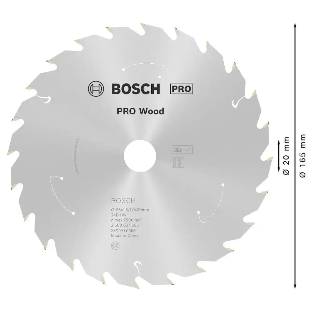Disco de Corte STD For Wood 165 x 20 MM 24 Dentes BOSCH — fotografia 3