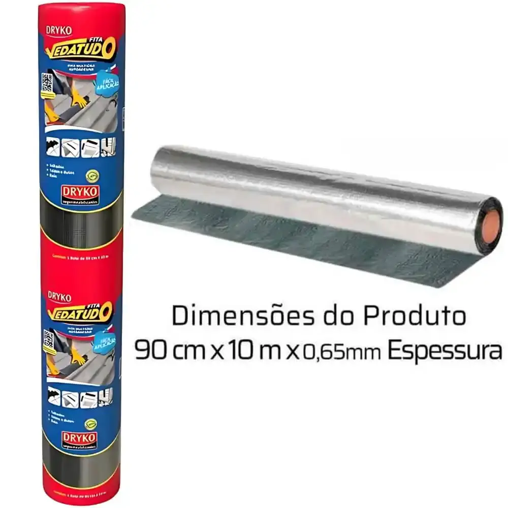 Fita Autoadesiva Asfáltica Vedatudo 90 CM x 10 Metros DRYKO — fotografia 5