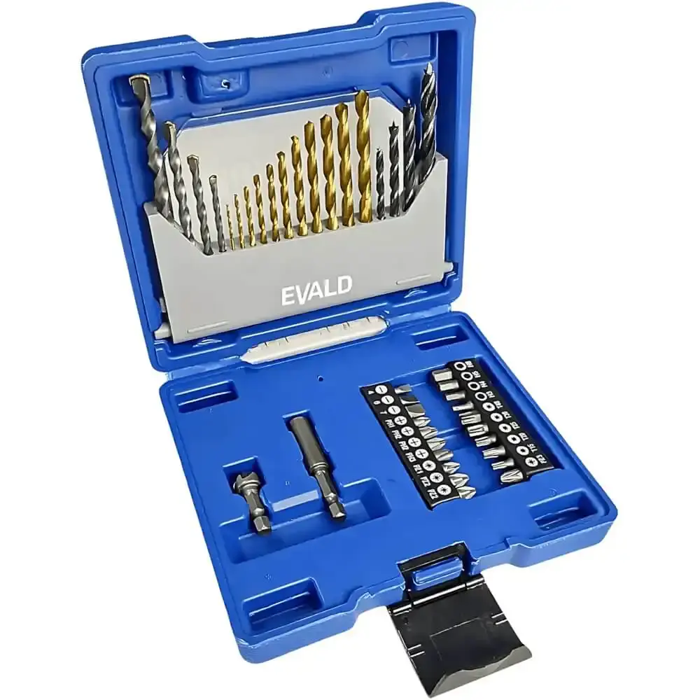 Parafusadeira a bateria 12V bivolt PFE-12EV com maleta e kit brocas 41 pçs EV-EBB41 Evald — fotografia 7