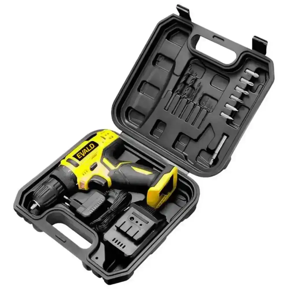 Parafusadeira e furadeira à bateria 12V bivolt PFE-12EV com maleta e kit Evald — fotografia 2