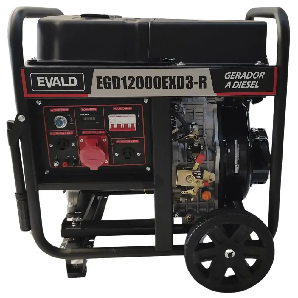 Gerador energia diesel 11,25 KVA AVR partida elétrica 220V trifásico EGD12000EXD3-R Evald — fotografia 2
