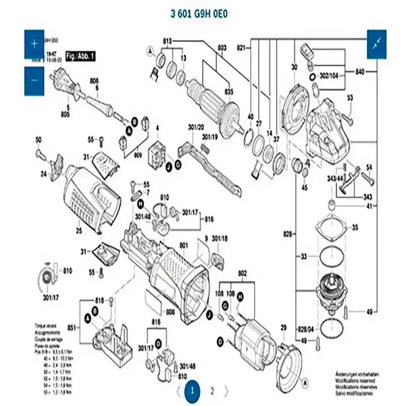 Flange do mancal com engrenagem para esmerilhadeira GWS 15-125 CIE 1607000D62 Bosch — fotografia 4