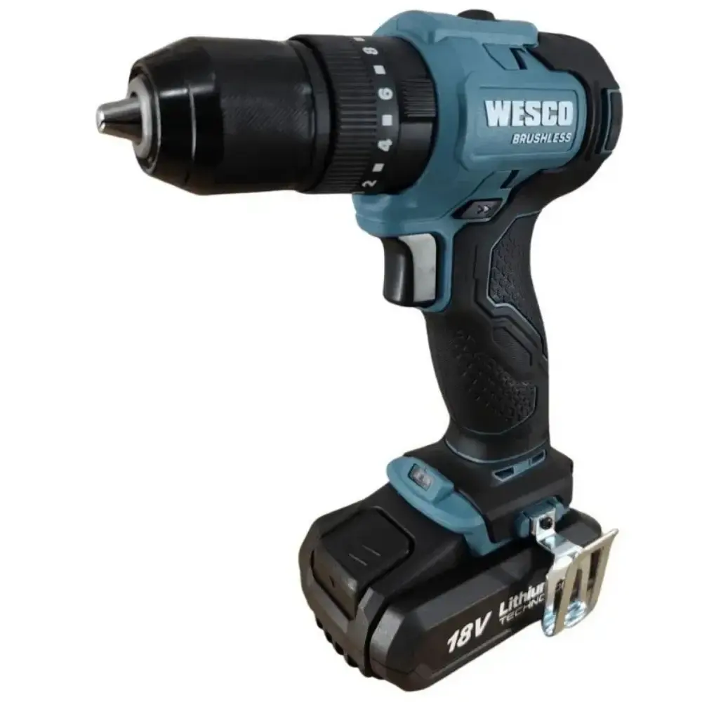 Parafusadeira 1/2 POL 18V e refletor de LED com bateria 18V e carregador Wesco — fotografia 4