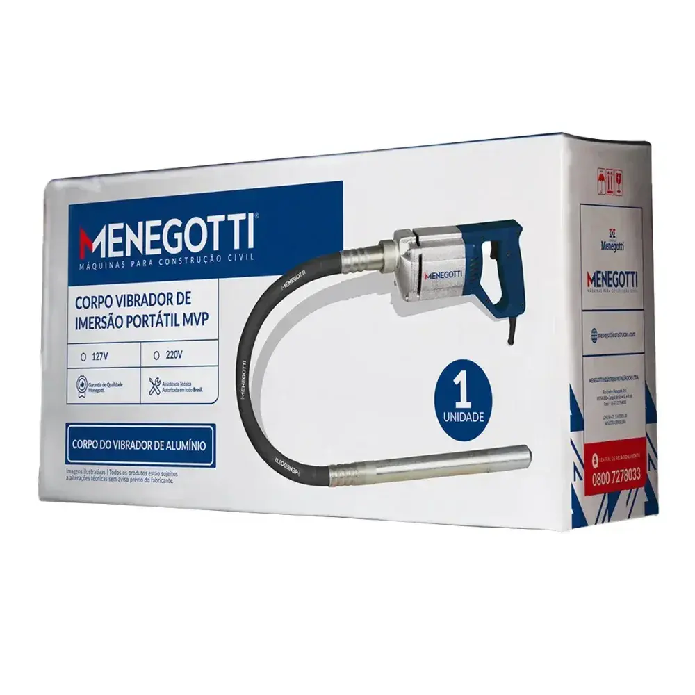 Vibrador de imersão portátil 1000W 220V Menegotti — fotografia 6