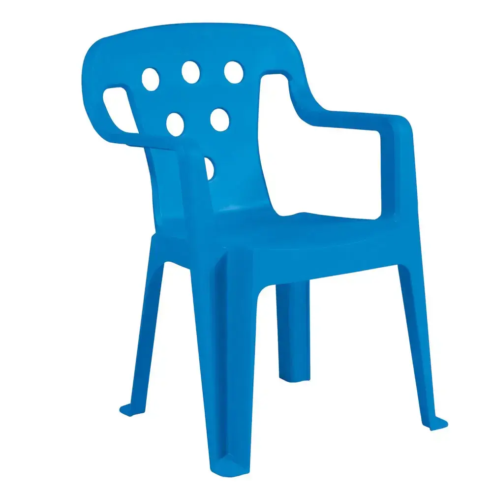 Cadeira plástica tipo poltrona kids azul 15151554 Mor