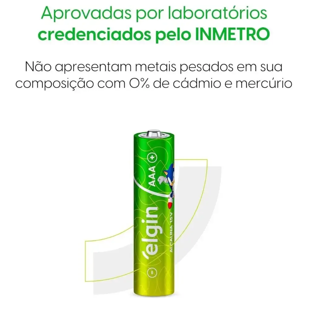 Pilha alcalina tipo palito 1,5V AAA 2 peças Elgin — fotografia 5