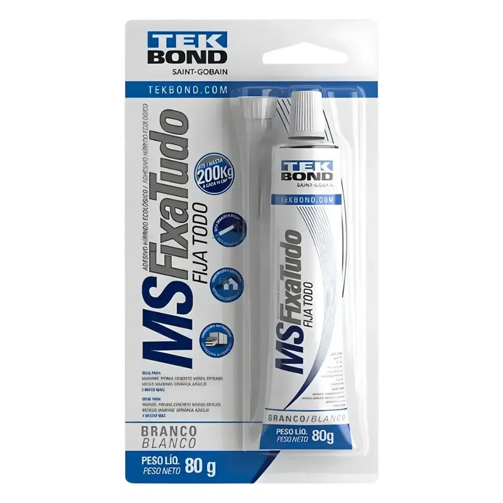 Cola adesivo MS fixa tudo branco 80 gramas Tekbond — fotografia de referência