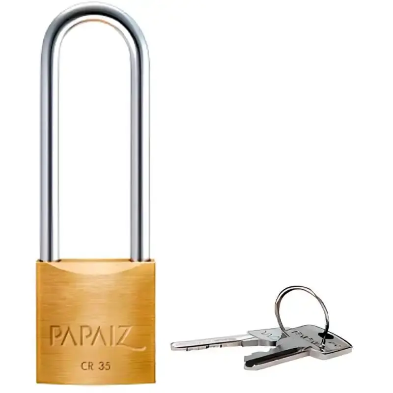 Cadeado N°35 haste longa 70MM latão CR 35 Papaiz