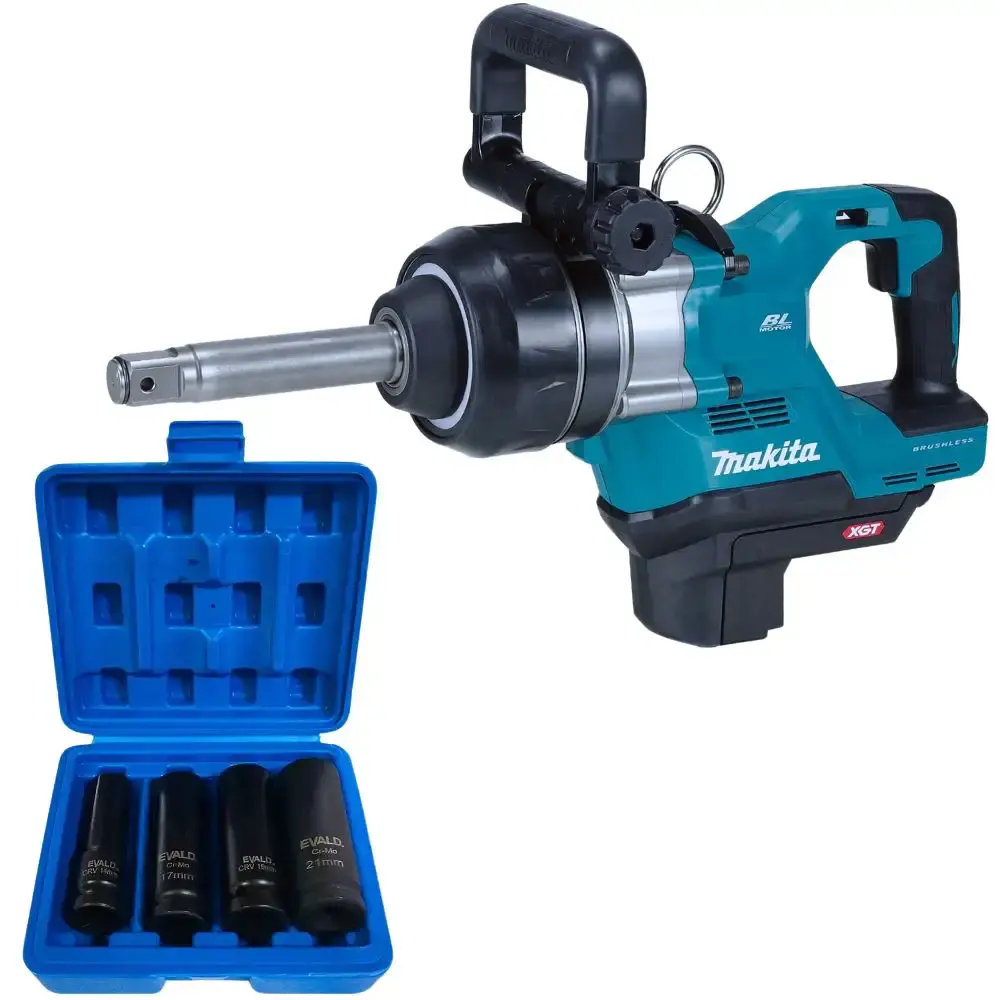 Chave de impacto a bateria 40V 1 POL 3150NM e kit de soquetes longos de impacto 1/2 POL evald Makita
