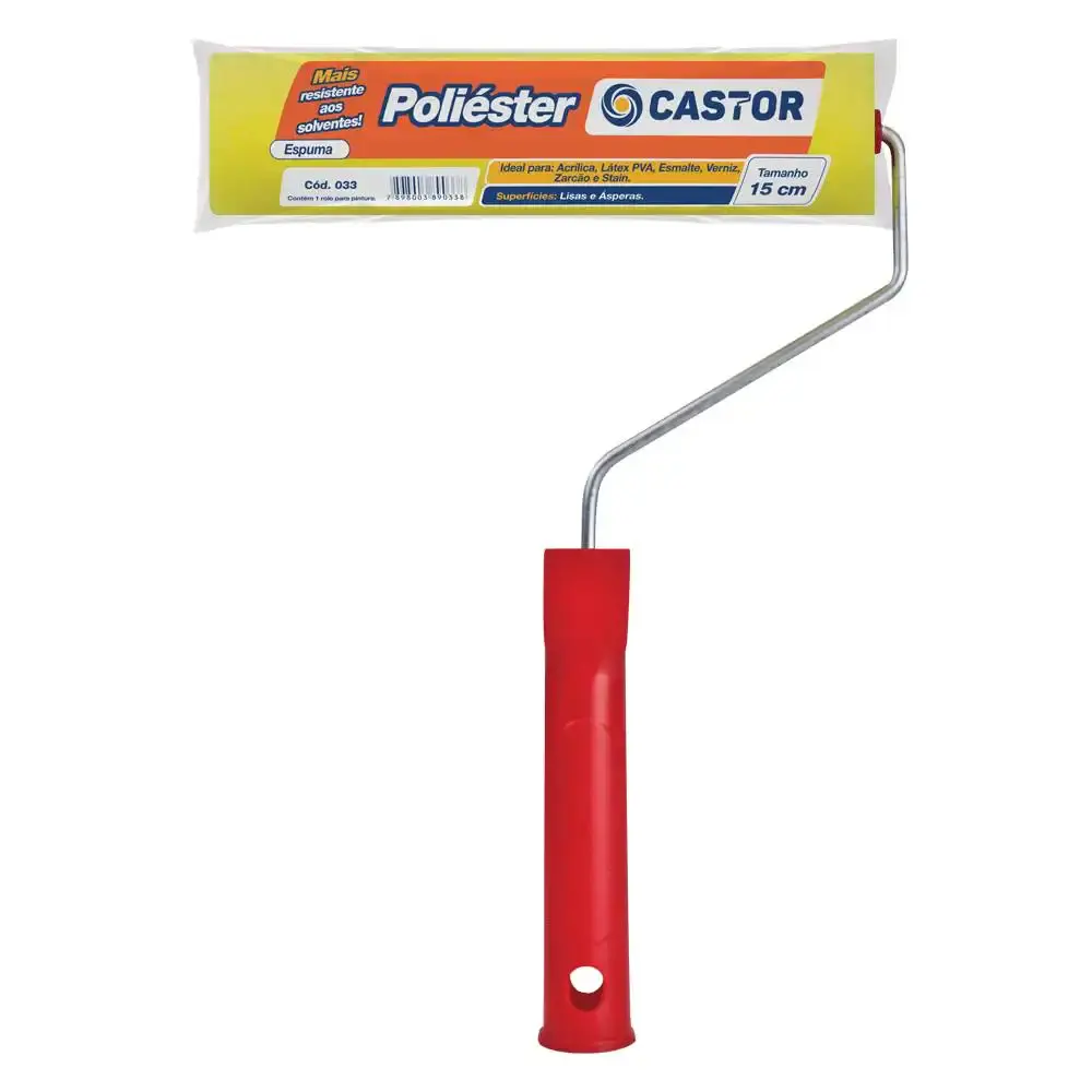 Rolo de Pintura em Espuma Poliéster 15 cm com Cabo CASTOR