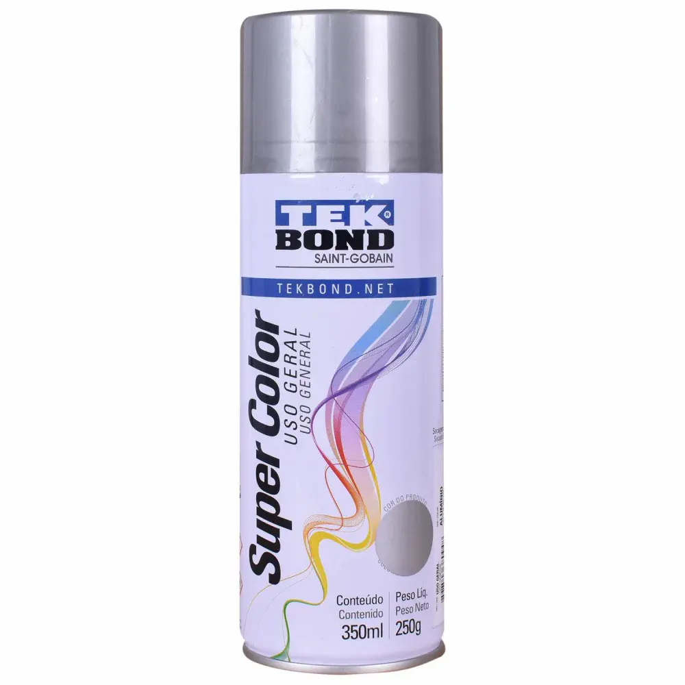 Tinta spray uso geral alumínio 350ML Tekbond