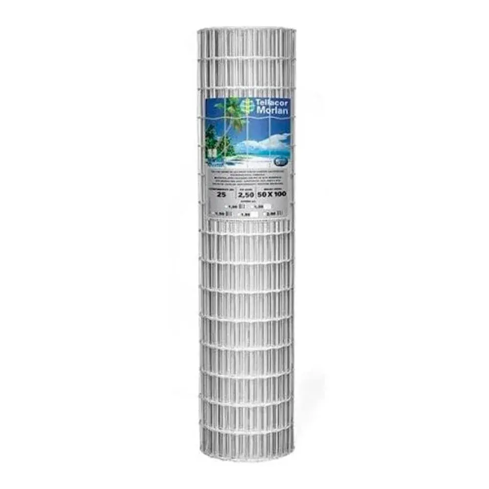 Tela soldada 25M 5X10 fio 2,50X1,00 branca Morlan