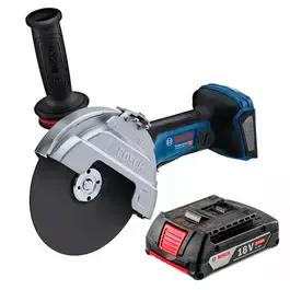 Esmerilhadeira 7 pol GWS 18V-180 PC brushless biturbo com bateria 2,0 ah Bosch — fotografia 2