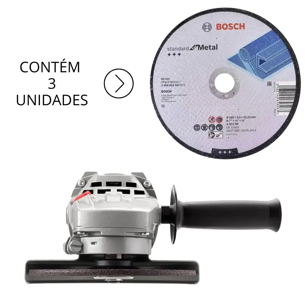 Esmerilhadeira angular 7 POL 2200W com 3 discos de corte 7 POL standard Bosch 220 V — fotografia 2