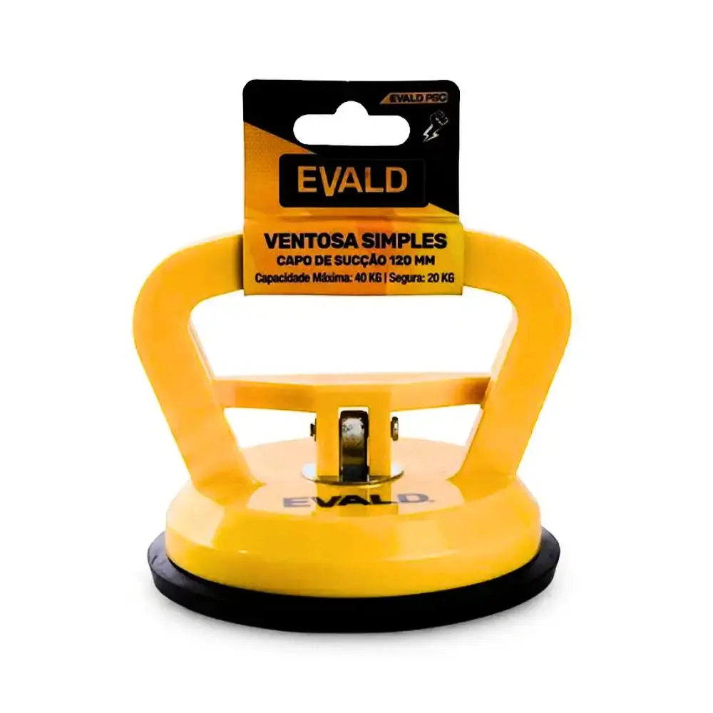 Ventosa simples 120 MM para vidro e porcelanato capacidade 40 KG Evald — fotografia 2