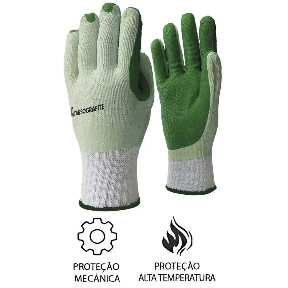 Luva de proteção industrial super grip com 12 pares Carbografite GG — fotografia 3