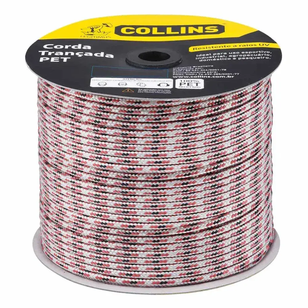 Corda pet trançada Collins 111M/12MM vermelha — fotografia 2