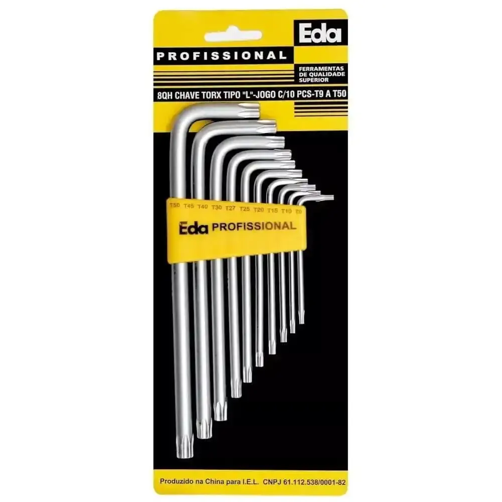 Jogo de chave torx com 10 peças extra longas de 6,5CM a 18CM com guia 8QH Eda — fotografia 2