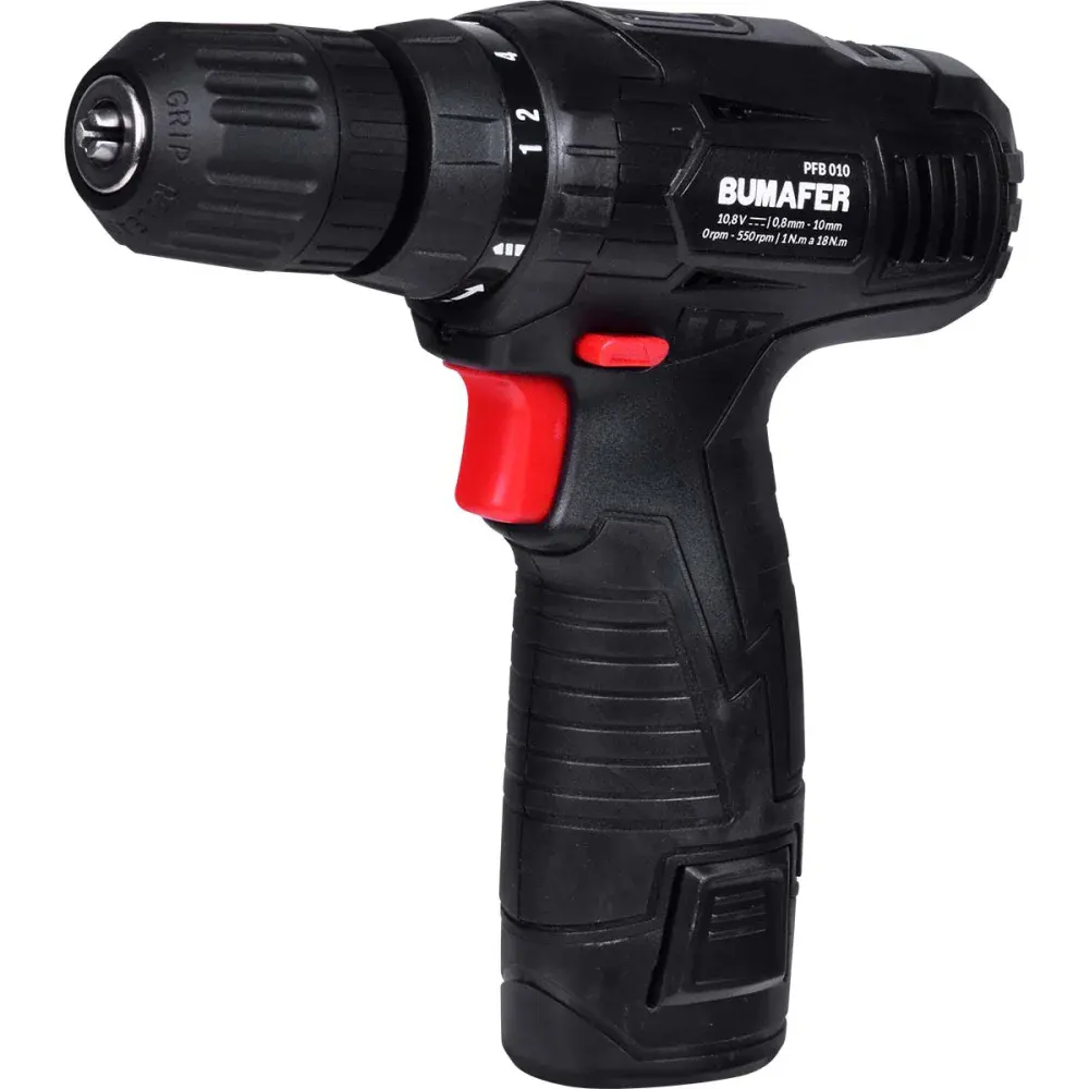 Furadeira parafusadeira impacto à bateria 1/4 20V Bumafer — fotografia 3