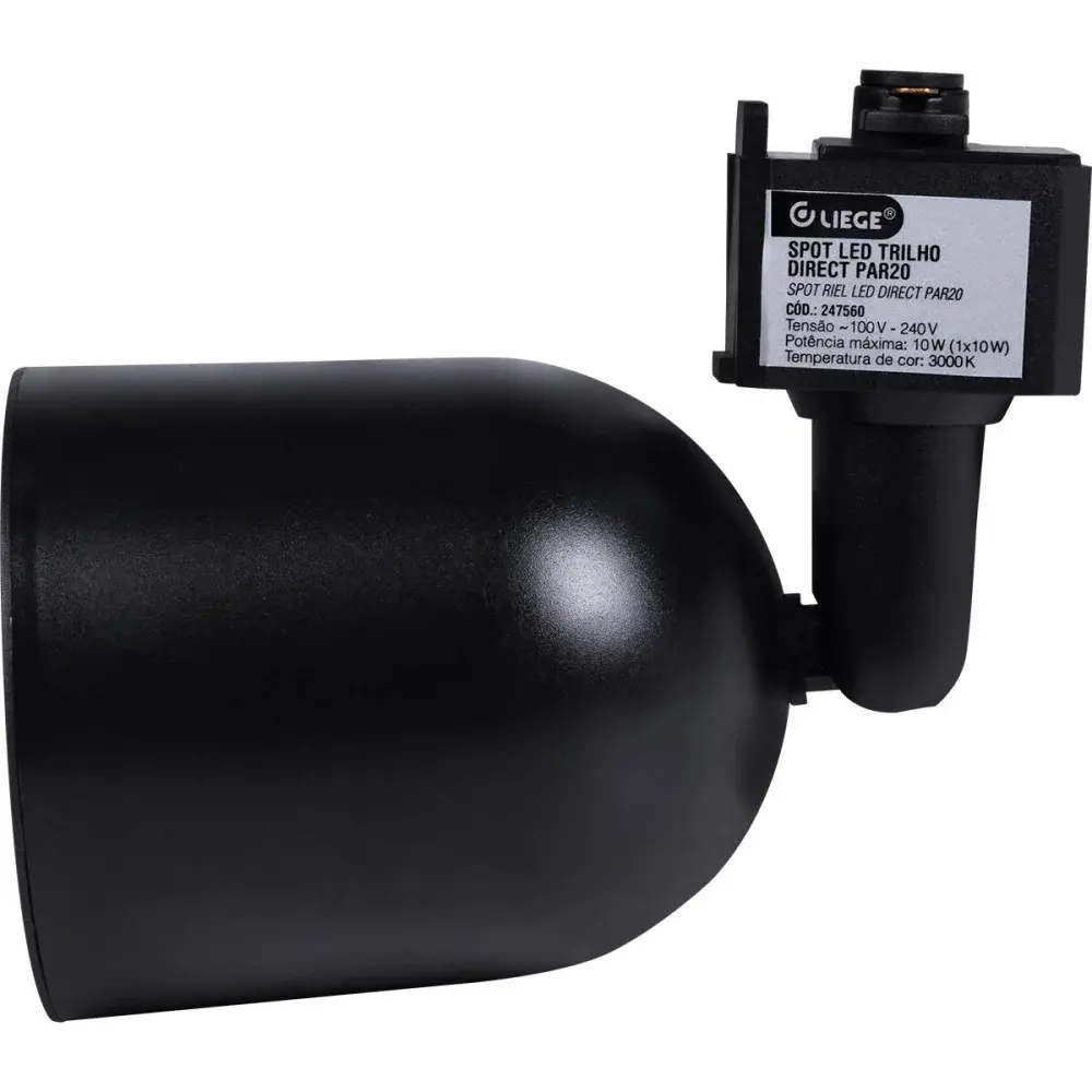 Spot led para trilho 10W 750LM 3000K biv preto Liege — fotografia 2