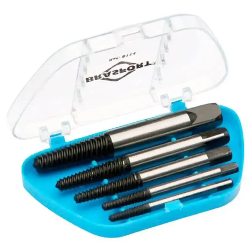 Jogo de extrator de parafusos quebrados kit com 5 peças 8114 Brasfort