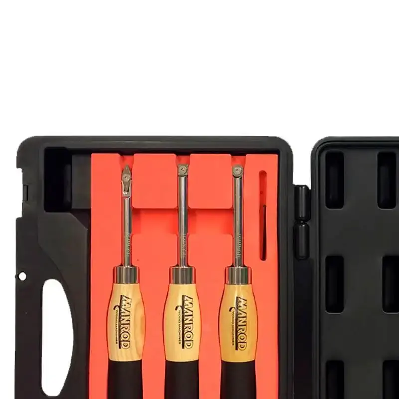 Jogo de 3 mini formões com insertos para tornear madeira MR-20201 Manrod — fotografia 3