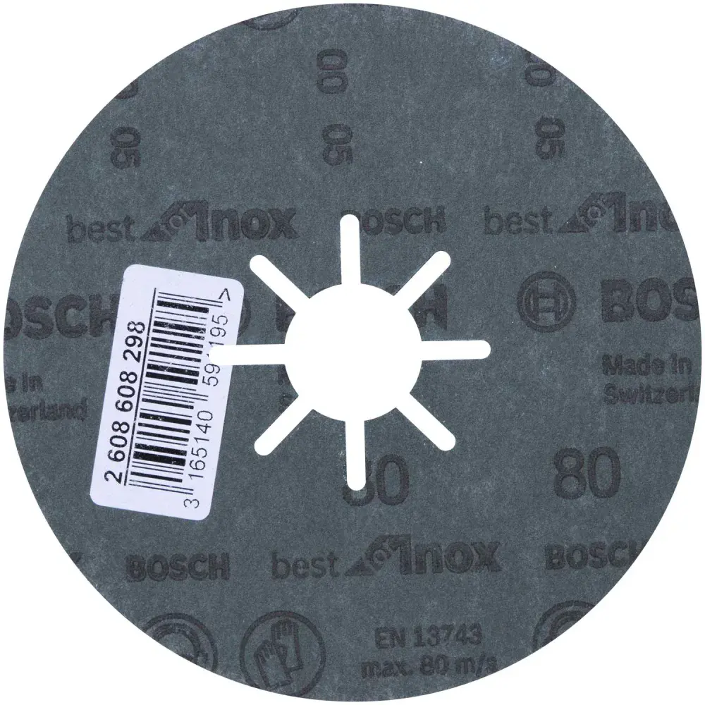 Disco de lixa em fibra 4.1/2" (115MM) G80 verde best for inox Bosch — fotografia 2
