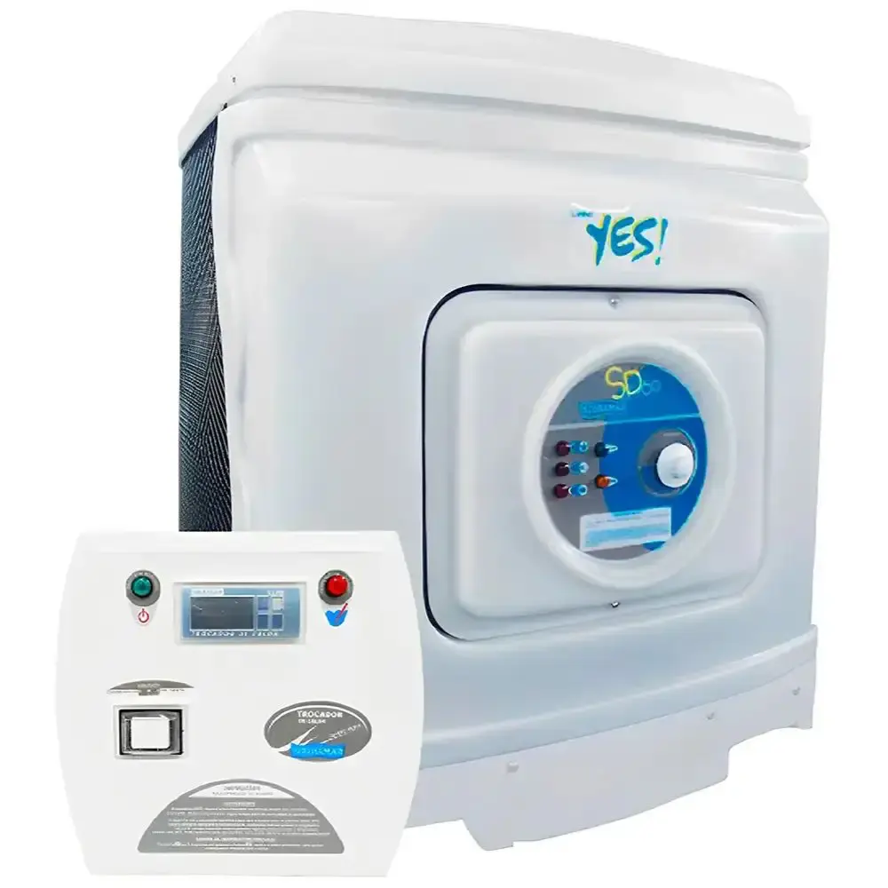 Trocador de calor para piscina 53000L YESSD-60 220V trifásico com comando digital Sodramar — fotografia de referência