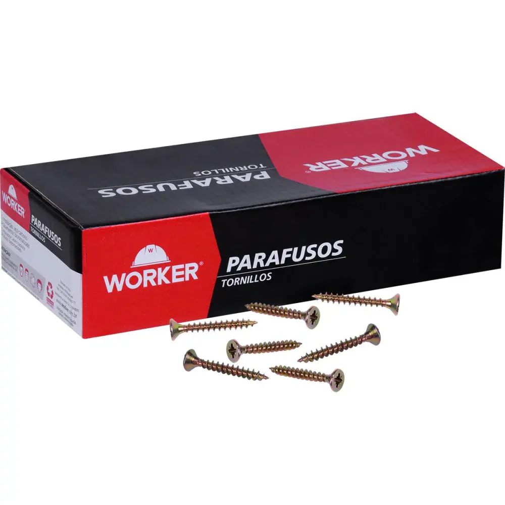 Parafuso madeira phillips chipboard 4,0X30MM 500 peças Worker — fotografia 3