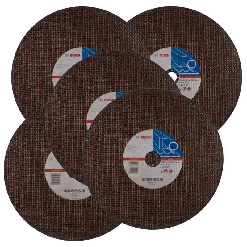 Disco de Corte 14 POL x 3.1 MM 2 Telas Furo 1 POL com 5 Peças BOSCH — fotografia de referência