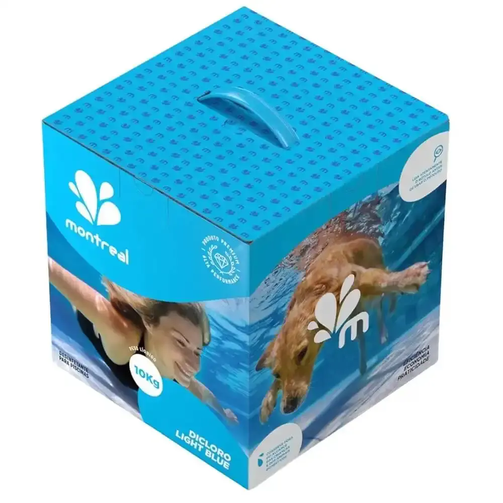 Cloro granulado dicloro de sódio para piscinas e hidrotanques light blue 10 KG Montreal — fotografia 2