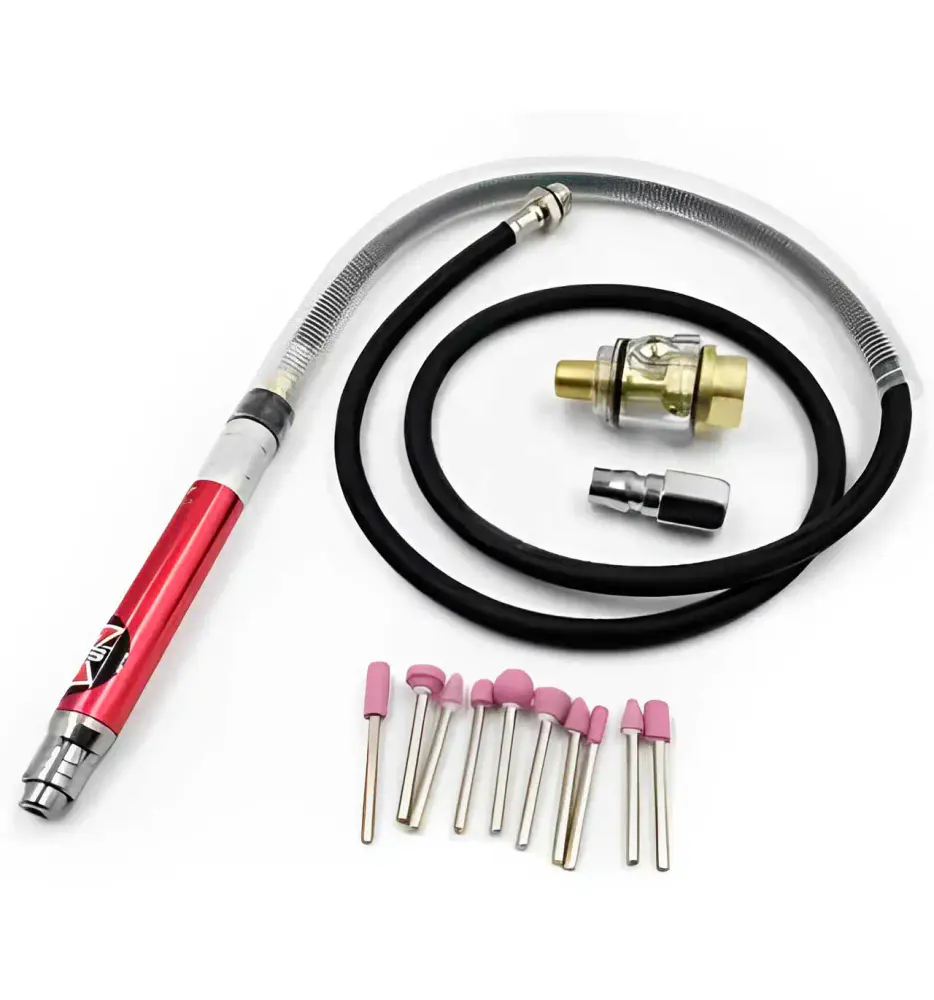 Micro retífica pneumática 1/8 pol SGT-0625 com 10 pontas SGT — fotografia 4