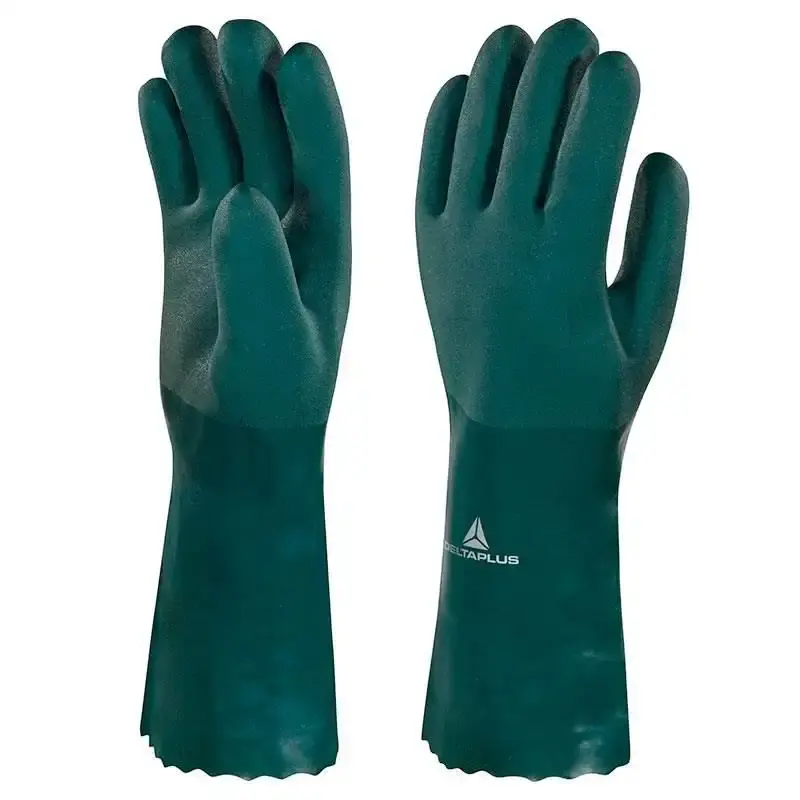 Luva de PVC com palma aspera 35 CM tamanho 9 PVCGRIP35VE09 delta plus