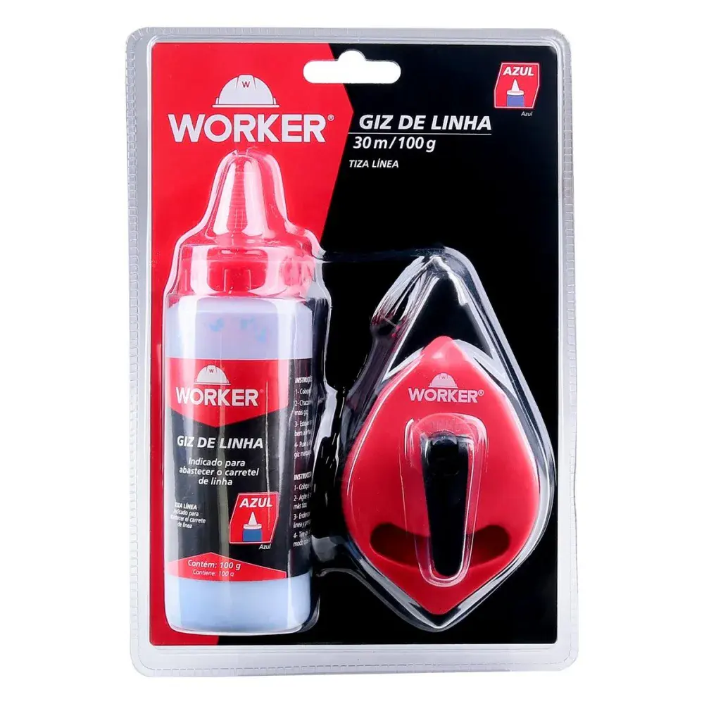Giz de linha 30M azul para marcação Worker — fotografia 3