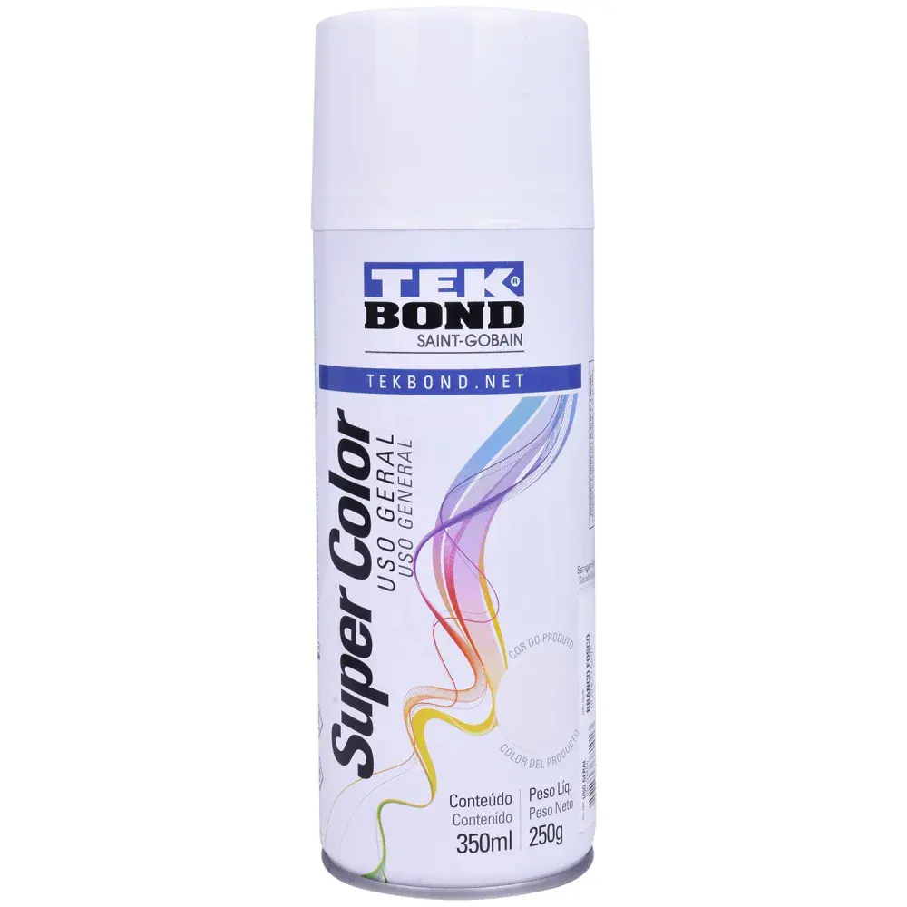 Tinta spray uso geral branco fosco 350ML Tekbond