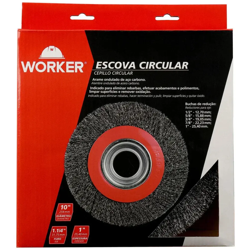 Escova circular ondulado 10,1/4 da Worker — fotografia 8