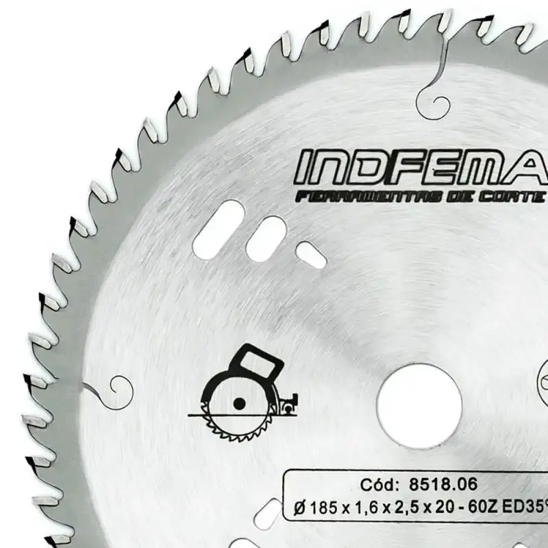 Disco de serra circular de widea HW 7.1/4 POL 185 MM 60 dentes 8518.06 Indfema — fotografia 3