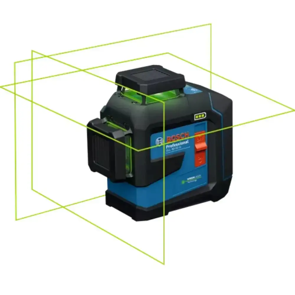 Nível a laser de linhas verdes 160M 360° GLL 8033 g com receptor LR7 e maleta Bosch — fotografia 4