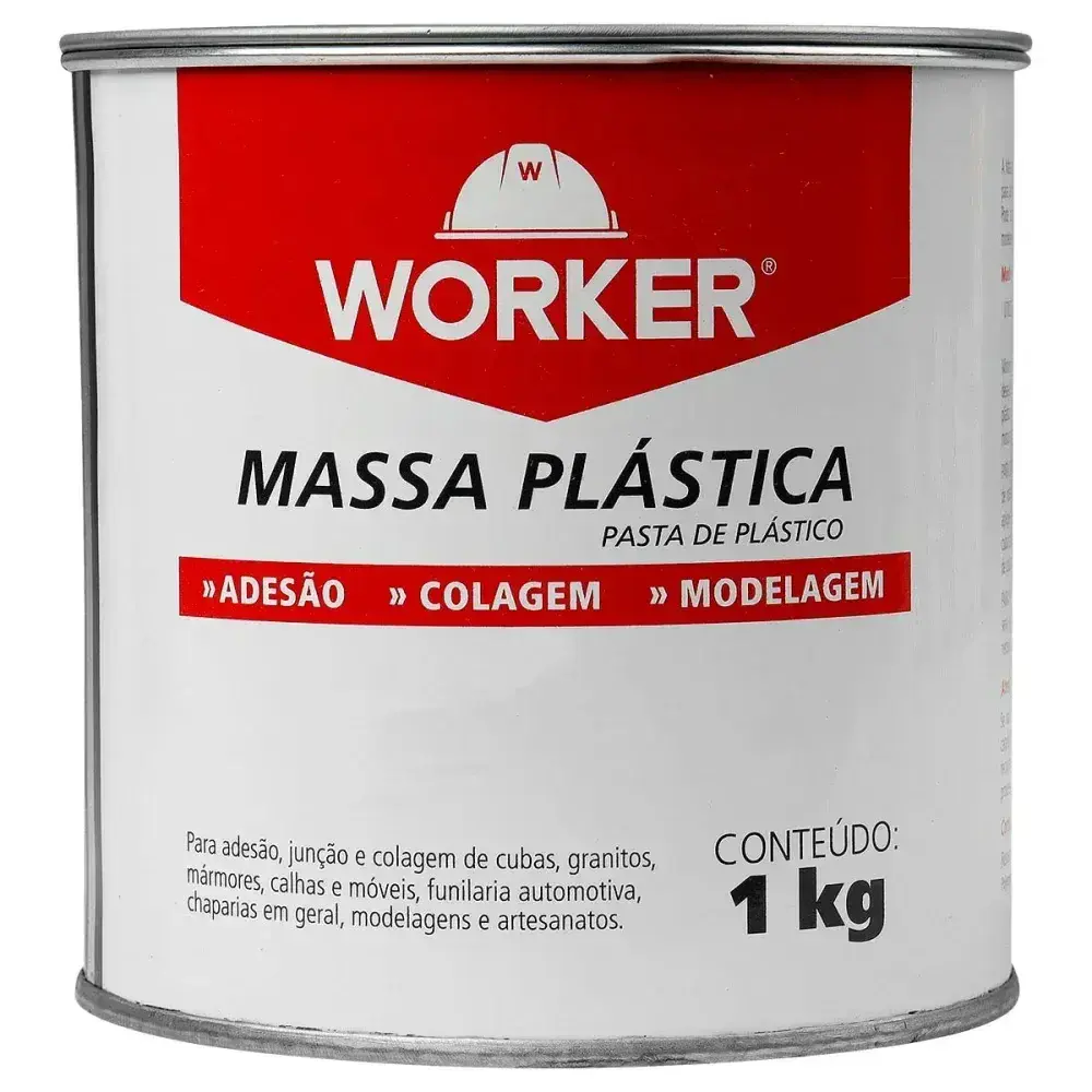 Massa plástica para colagem 1KG cinza Worker — fotografia 7