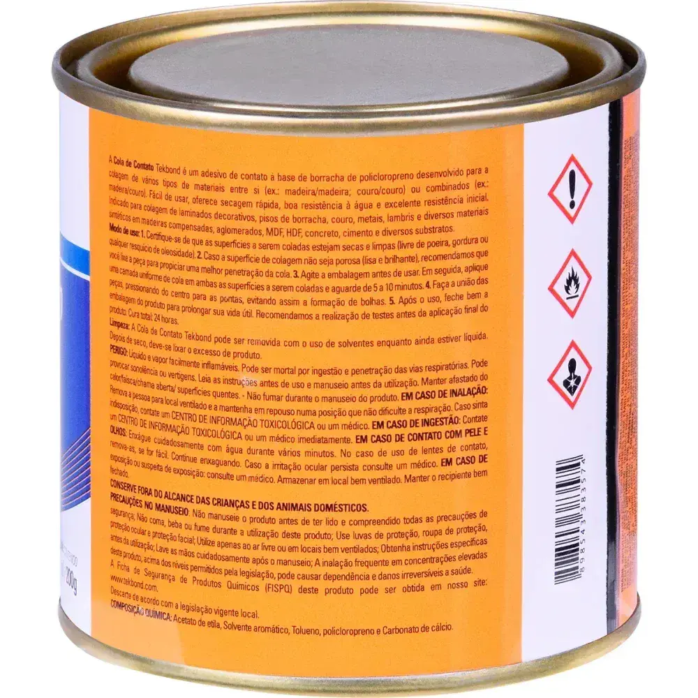 Cola de contato lata 200GR Tekbond — fotografia 5