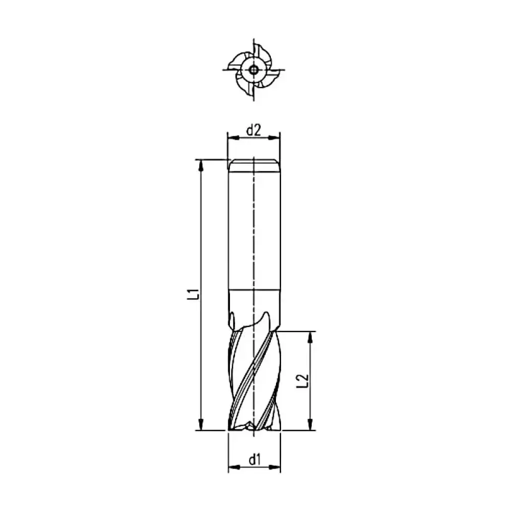 Fresa topo reto modelo hss 7,00MM 4 cortes 1501 Indaco — fotografia 6