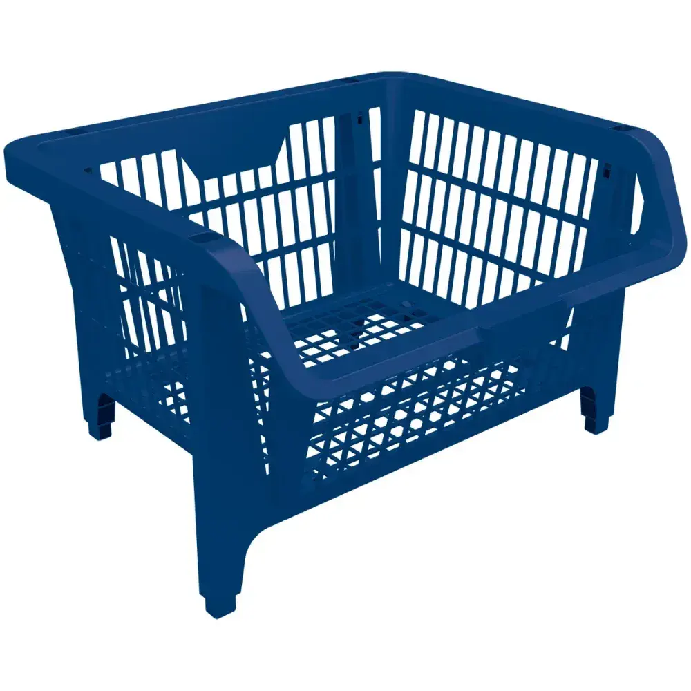 Cesto expositor empilhável em plástico azul 40KG Kala
