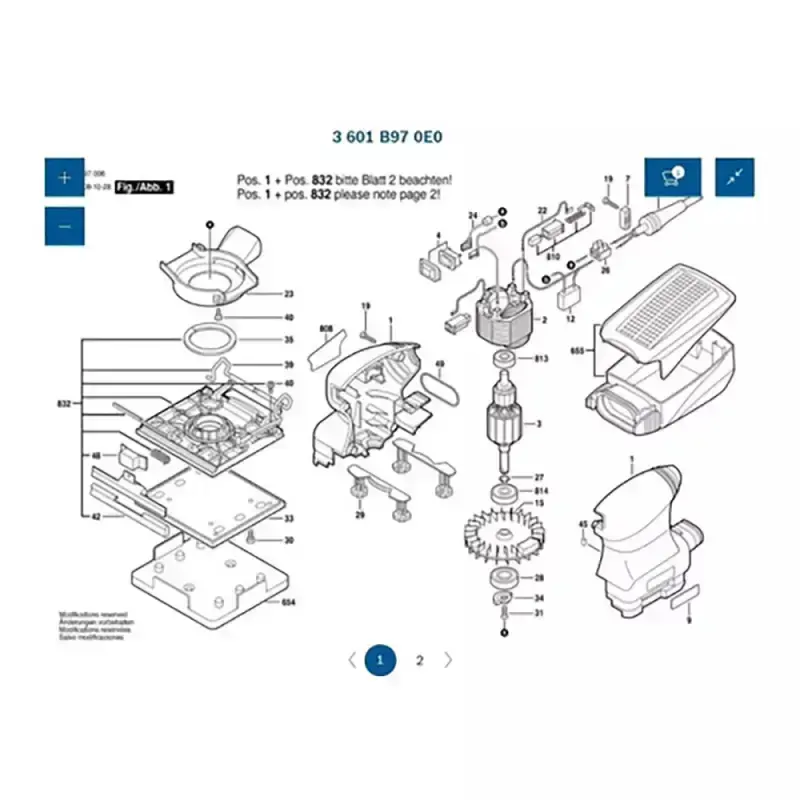 Base completa vibratoria para lixadeira orbital GSS 140 a 2609100684 Bosch — fotografia 3